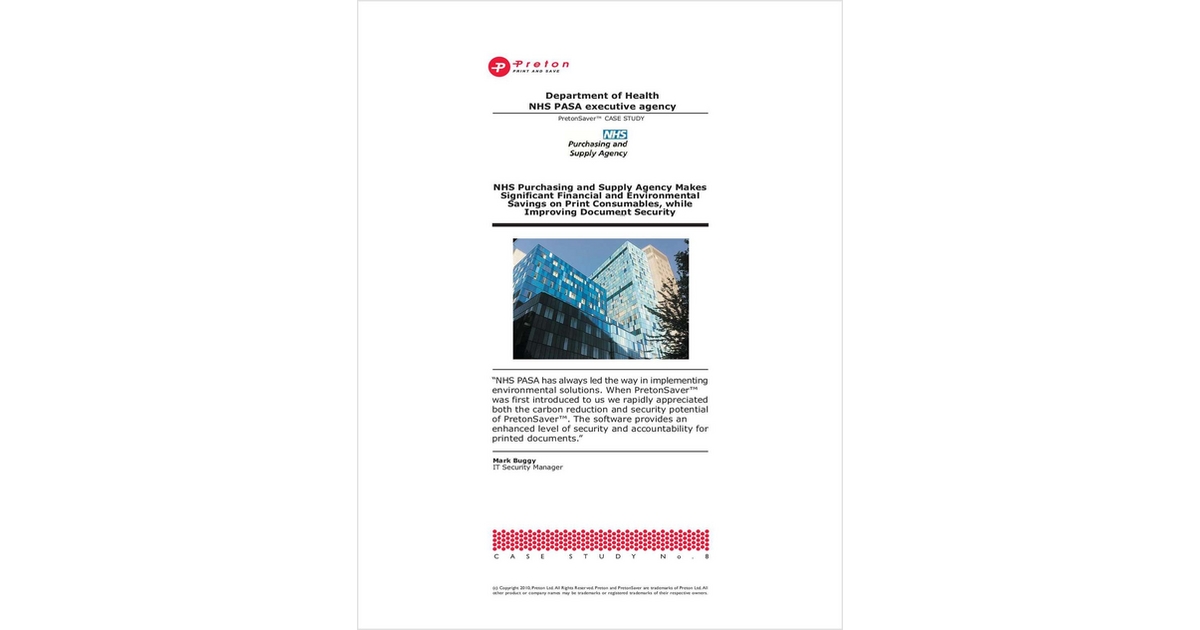 National Health Service's Superior Print Solution