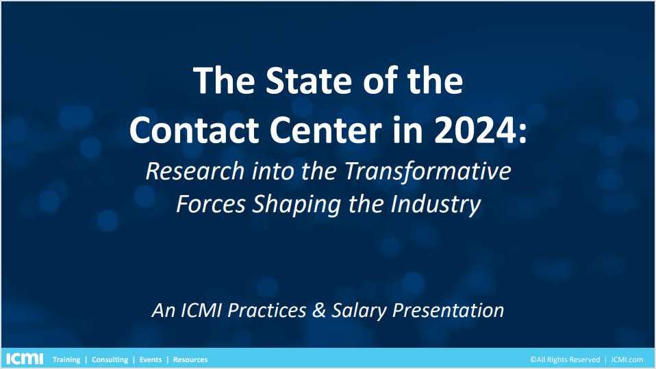 The State of the Contact Center in 2024