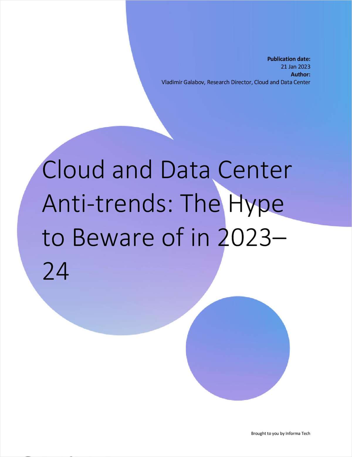 Cloud and Data Center Anti-trends: The Hype to Beware of in 2023--24