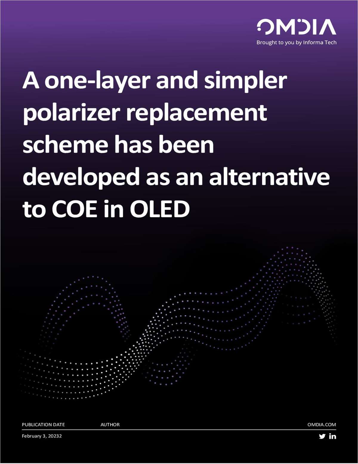 An alternative to COE in OLED: Samsung Display