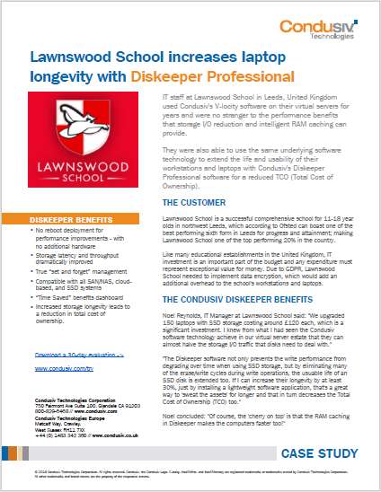 Lawnswood School increases laptop longevity with Diskeeper Professional