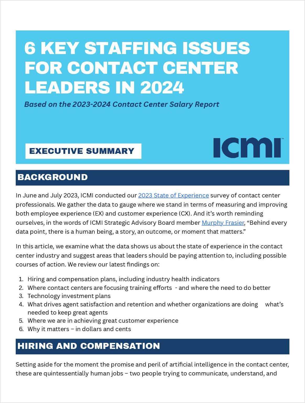 6 Key Staffing Issues for Contact Center Leaders In 2024