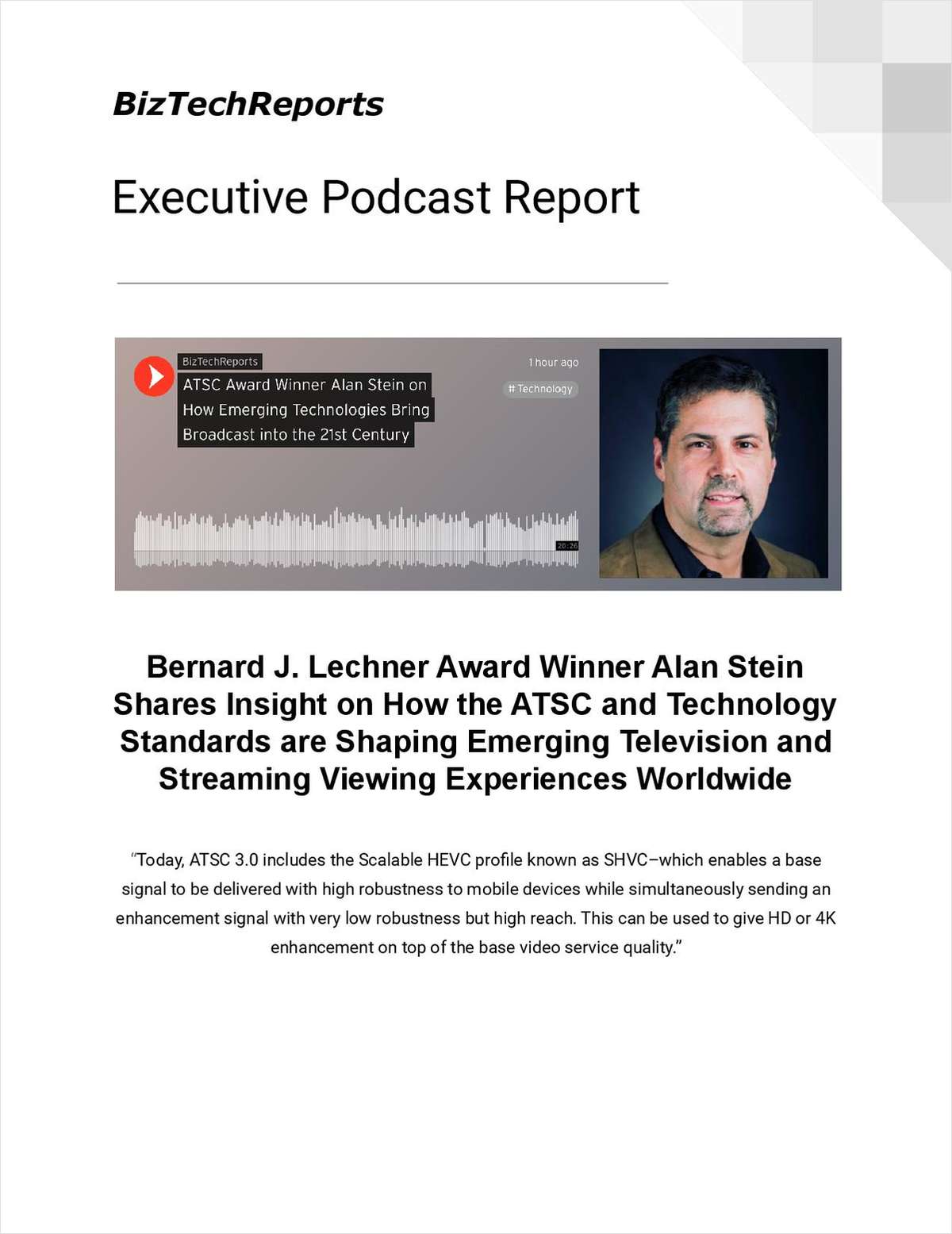 How the ATSC and Technology Standards are Shaping Emerging Television and Streaming Viewing Experiences Worldwide