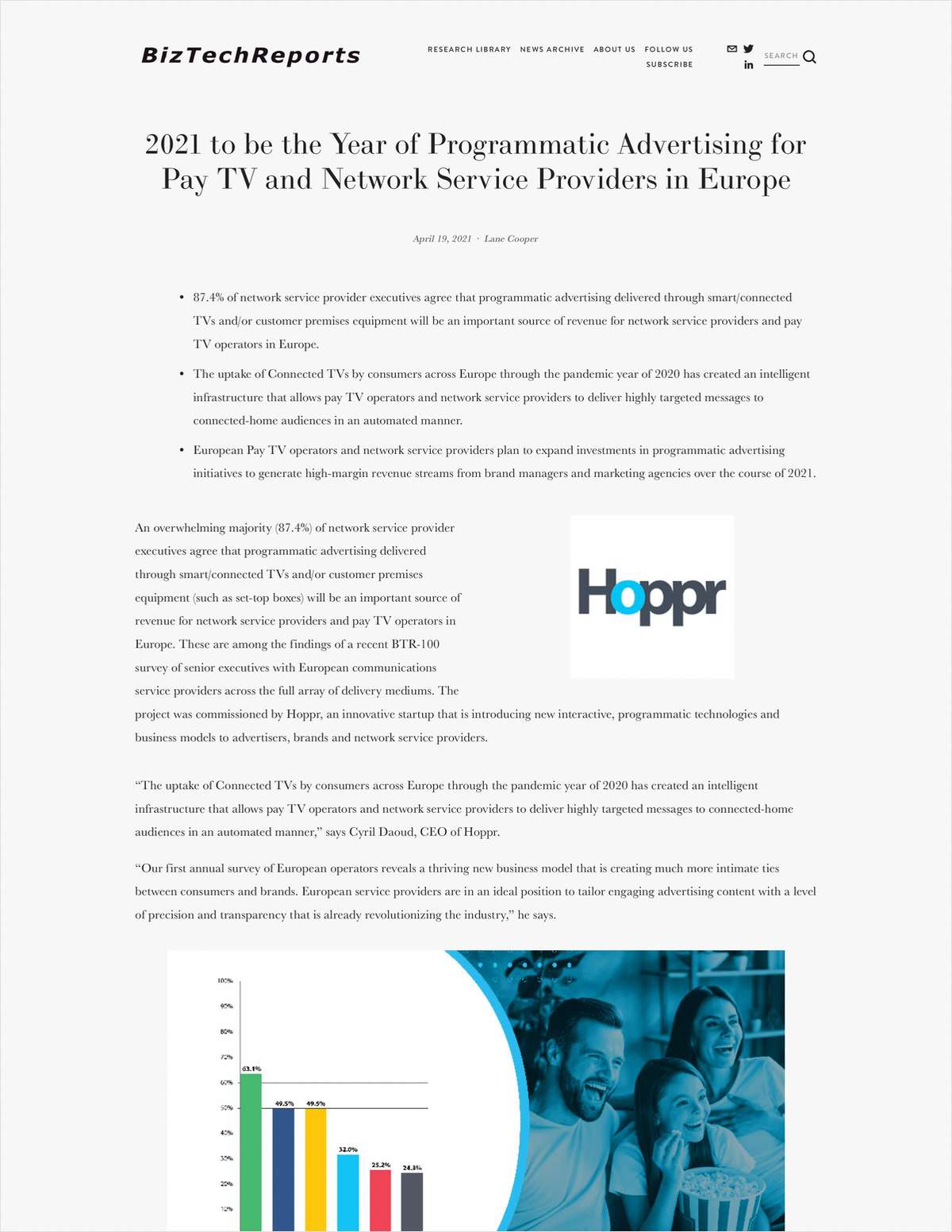 2021 to be the Year of Programmatic Advertising for Pay TV and Network Service Providers in Europe