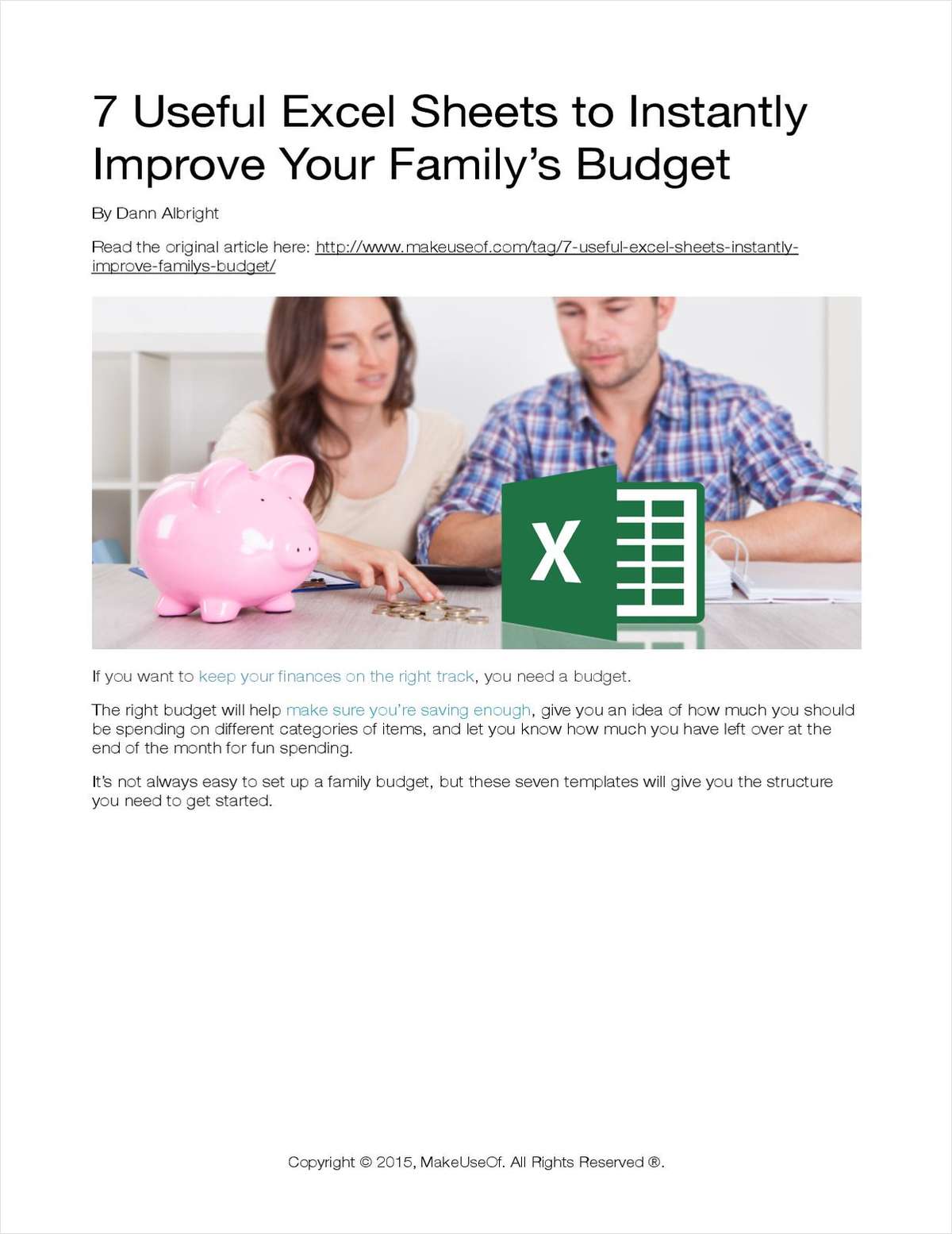 7 Useful Excel Sheets to Instantly Improve Your Family's Budget