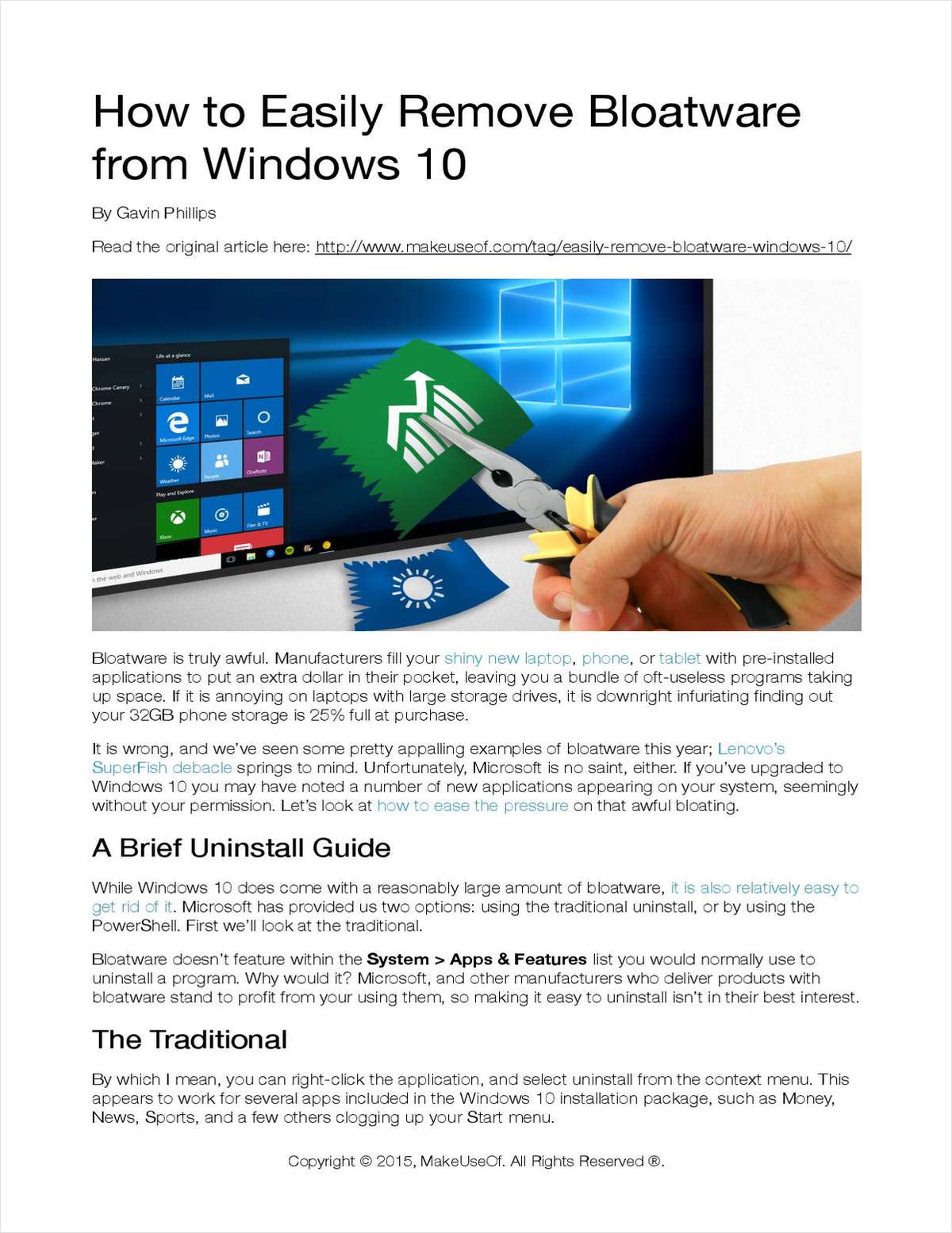 How to Easily Remove Bloatware from Windows 10