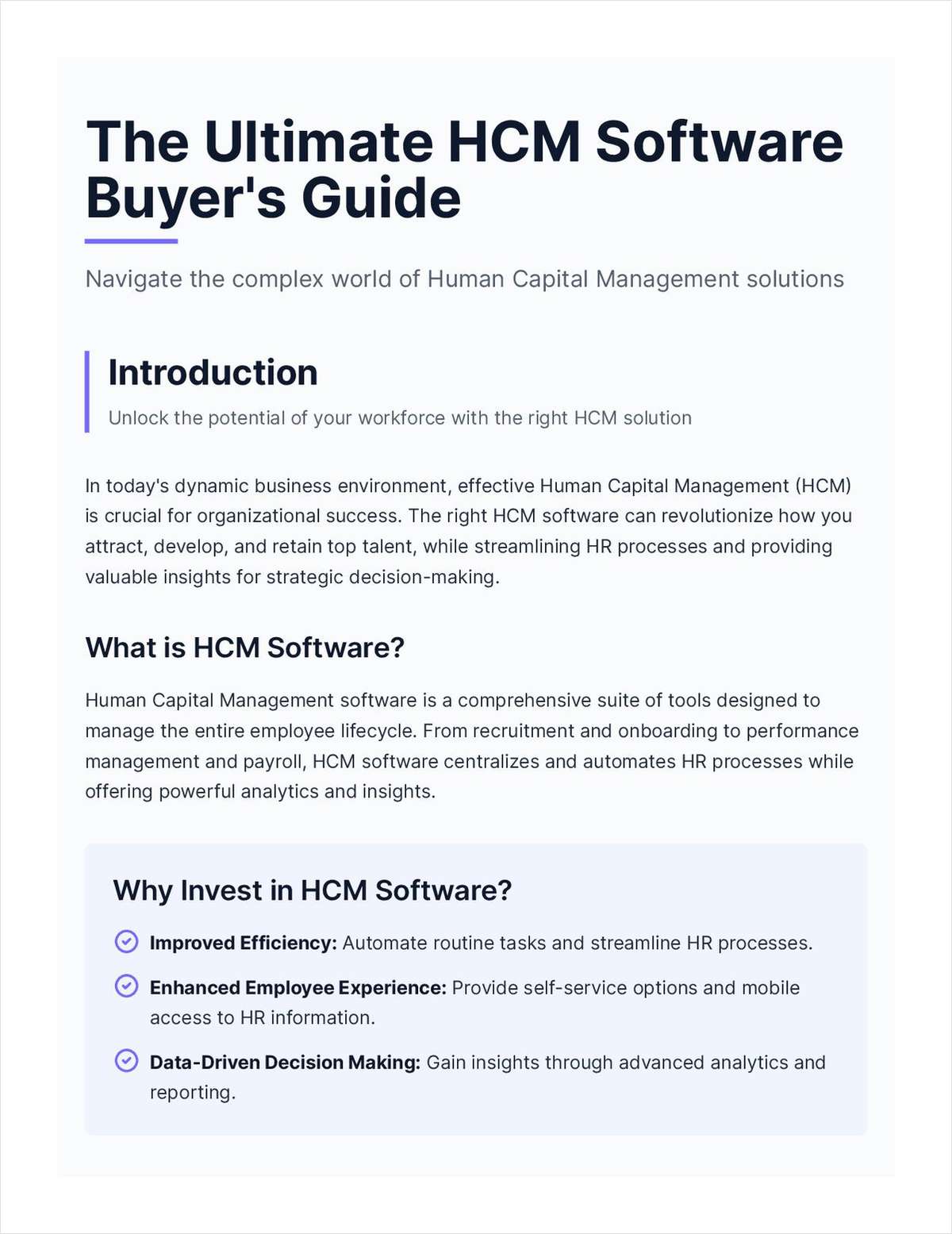 The Ultimate HCM Buyer's Guide